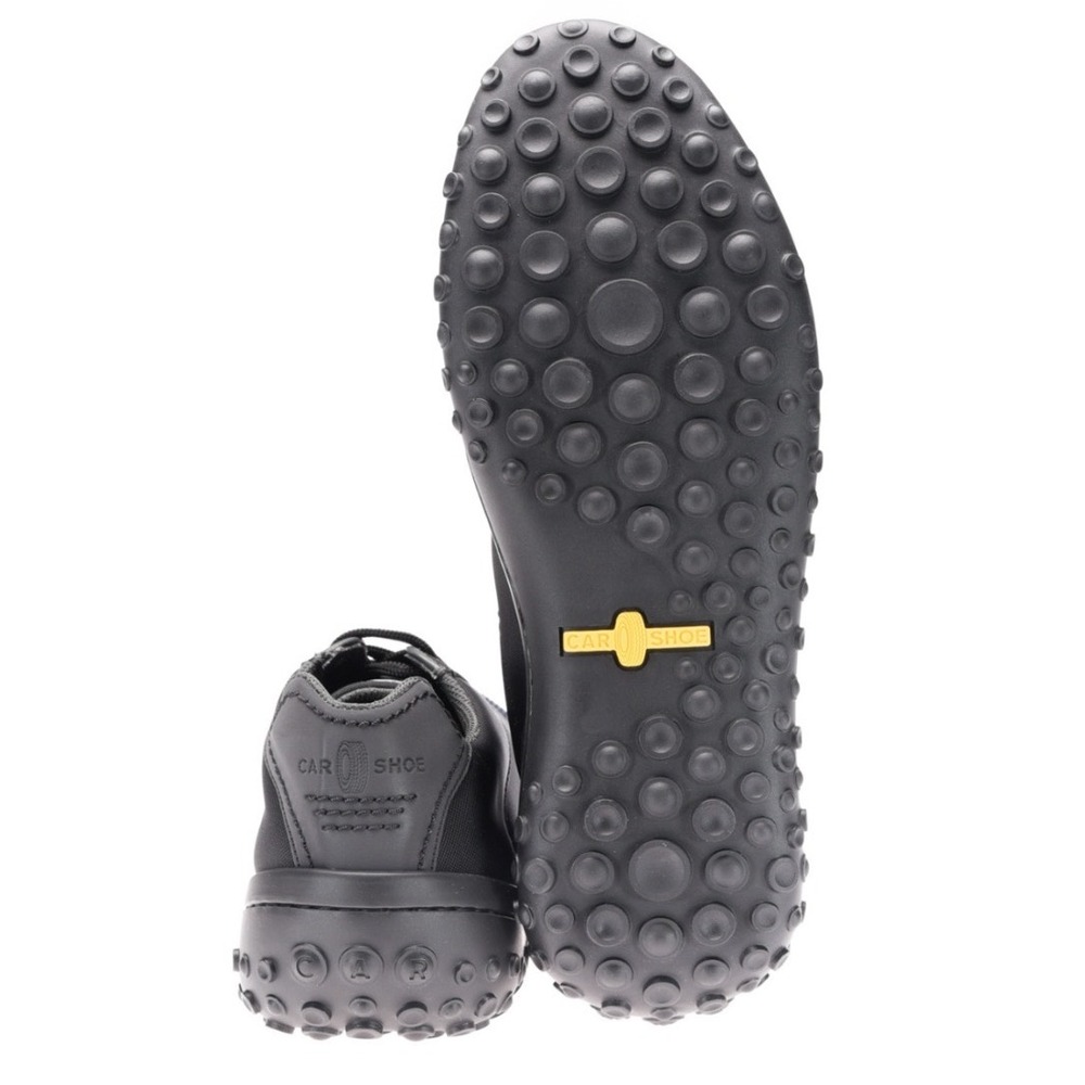 Luxury Car Shoe Mens sz 10 Black Bicolour fabric moulded rubber pebbled sole